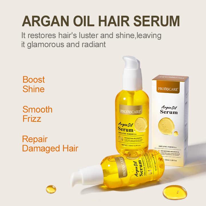 PROINSCARE Natural Organic Moroccan Argan Hair Oil Anti Frizz Repairing Nourishing Private Label Hair Oil Wholesale Suppliers
