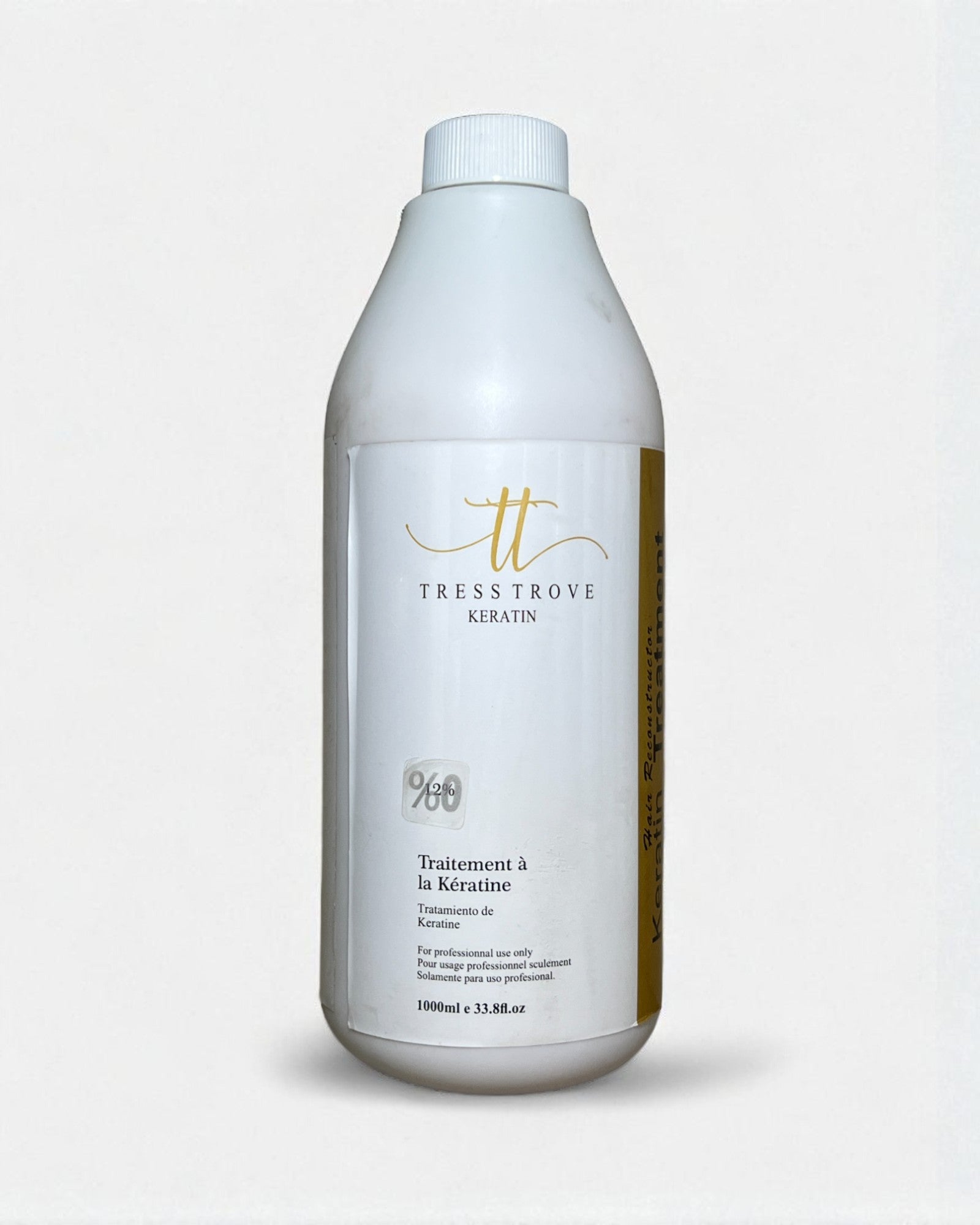 Tress Trove keratin treatment bottle on a white background