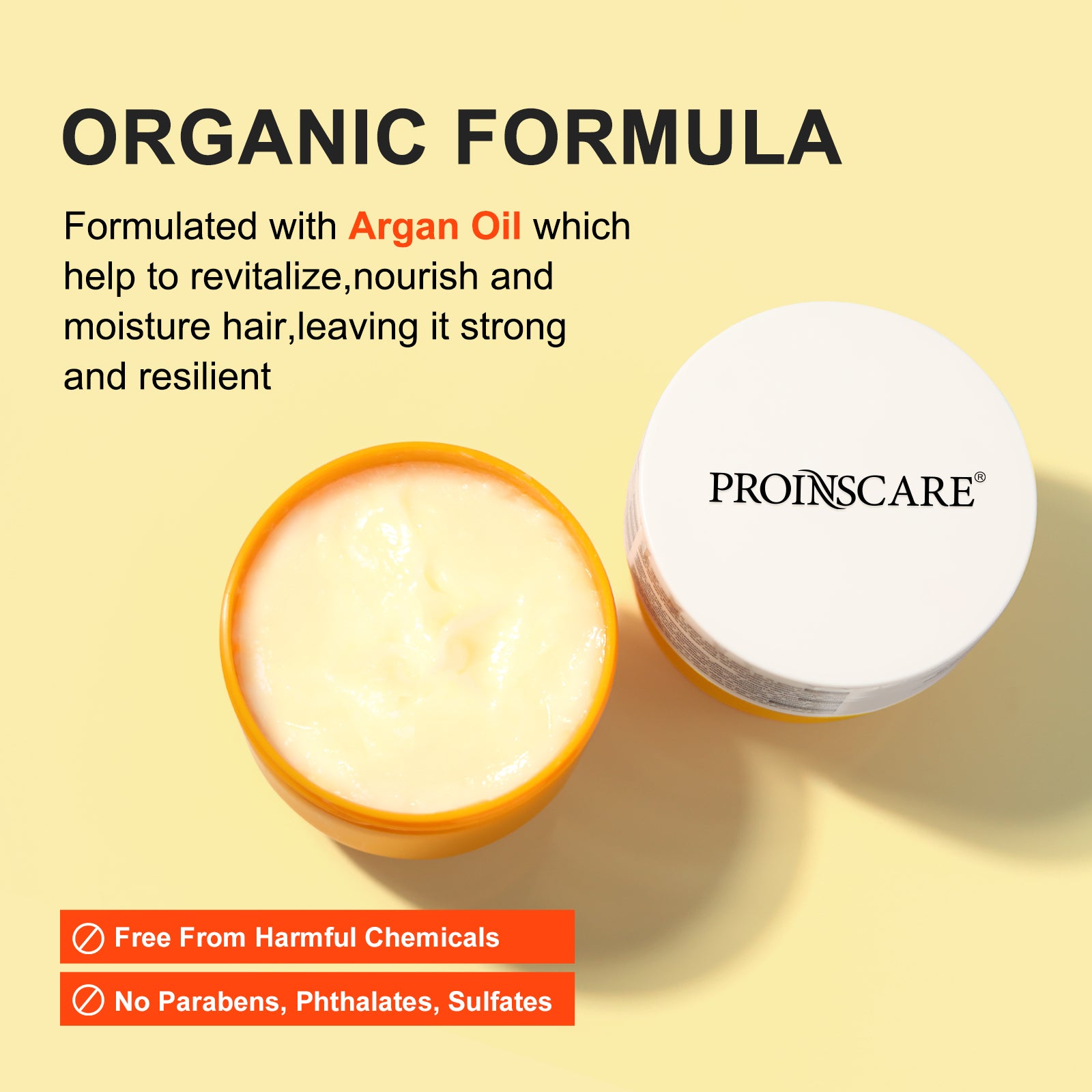 PROINSCARE Natural Organic Deep Nourishing Repair Argan Oil Hair Mask For Dry Damaged Frizzy Hair Private Label Hair Mask Manufacturer